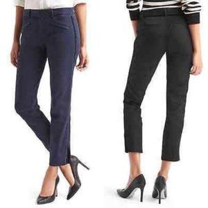 NWT Gap Skinny Ankle Navy Velvet Trim Split Ankle Pants